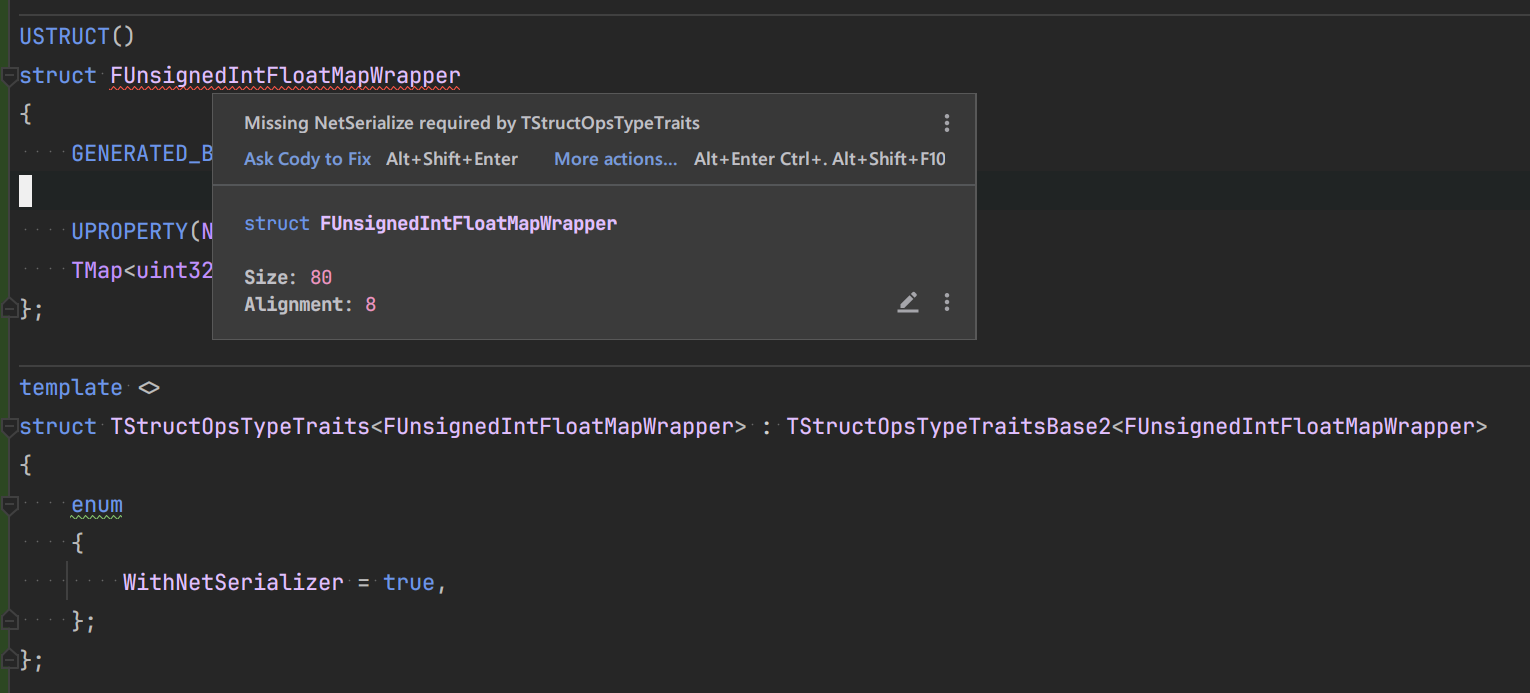 Missing NetSerialize() type trait